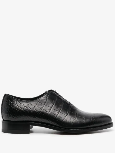 Scarosso crocodile-effect lace-up shoes