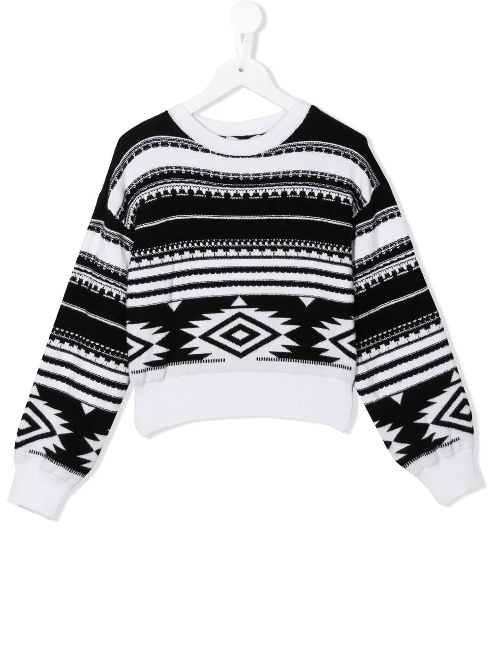 

TWINSET Kids suéter manga larga con estampado geométrico - Negro