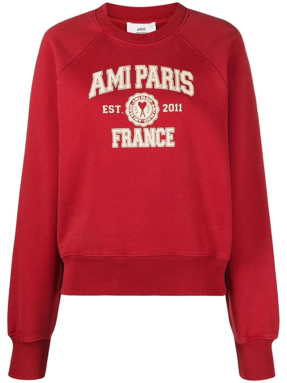 

AMI Paris sudadera con logo estampado - Rojo