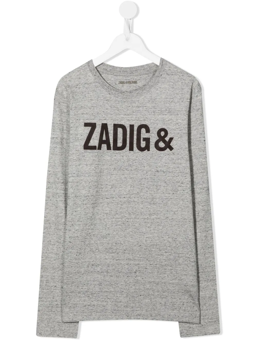 

Zadig & Voltaire Kids playera manga larga con logo estampado - Gris