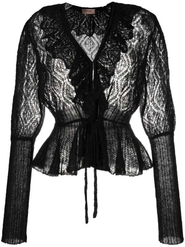 TWINSET lace-panel Jumper - Farfetch