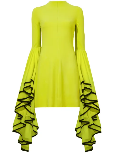 Proenza Schouler crepe ruffle sleeve dress