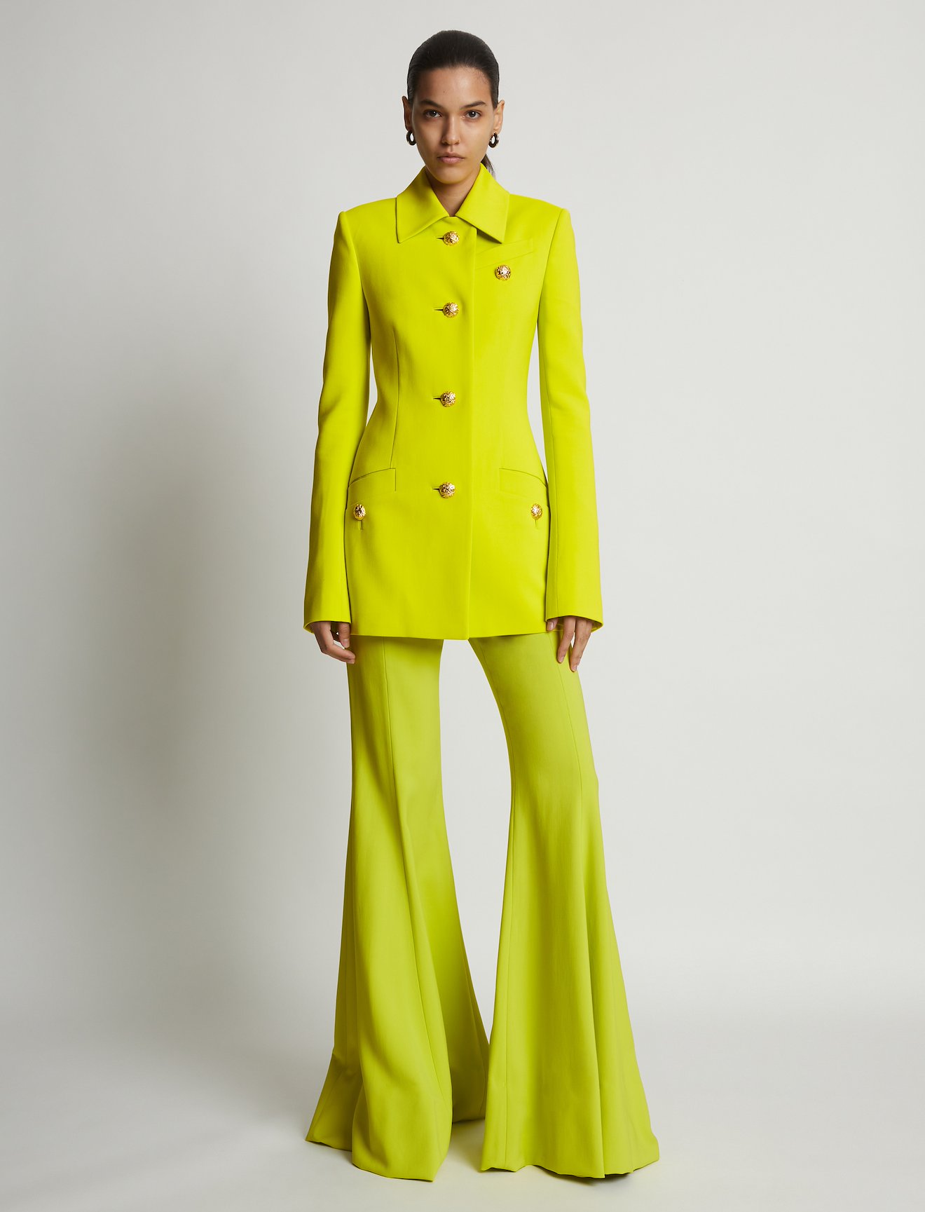 Viscose Suiting Jacket in green | Proenza Schouler