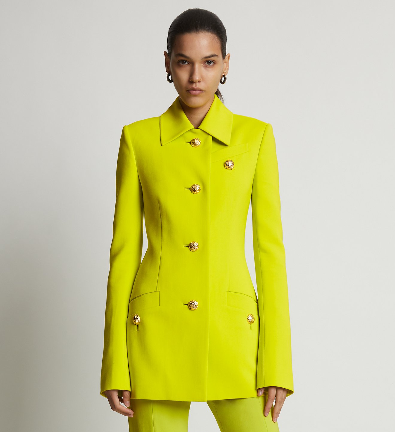 Viscose Suiting Jacket in green | Proenza Schouler