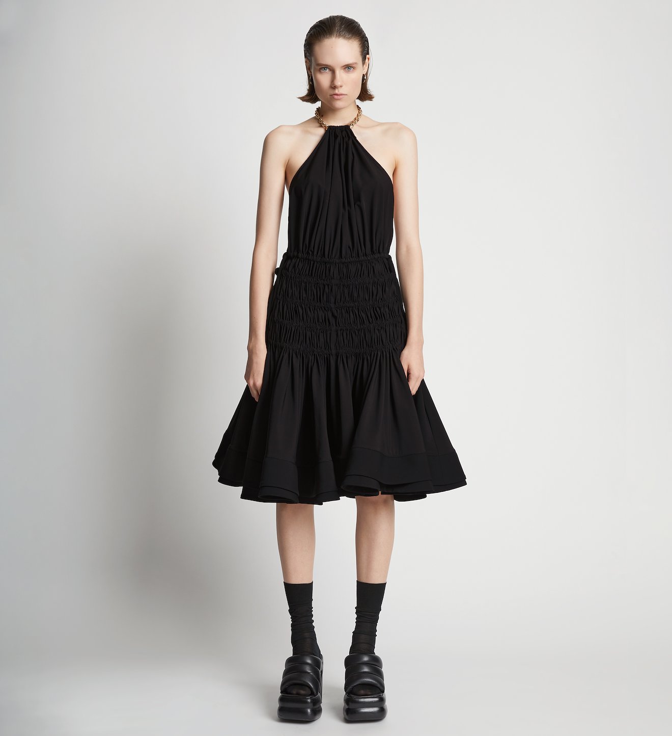 Stretch Nylon Ruched Dress