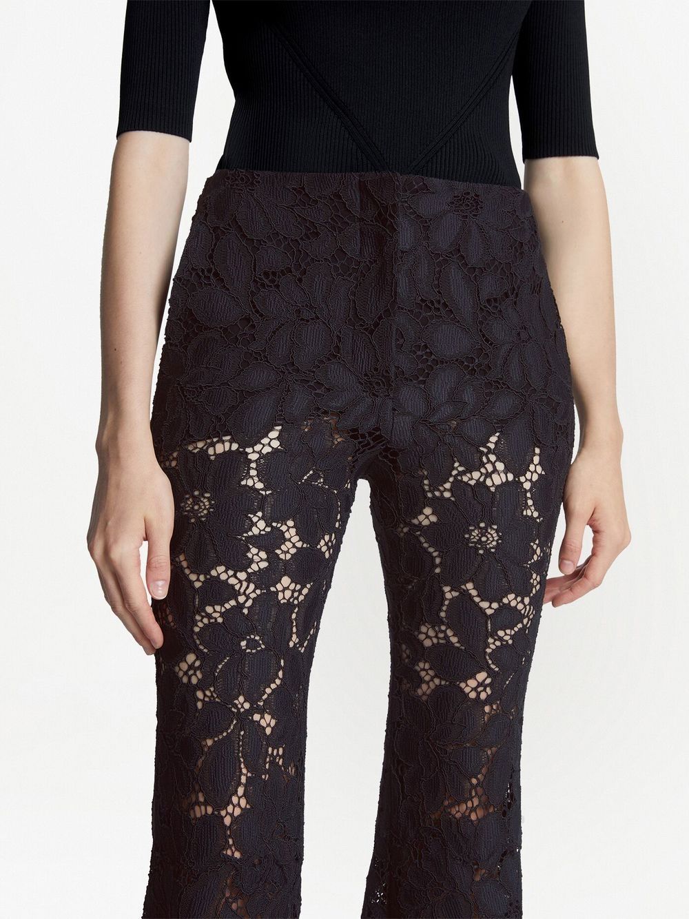 lace flared trousers