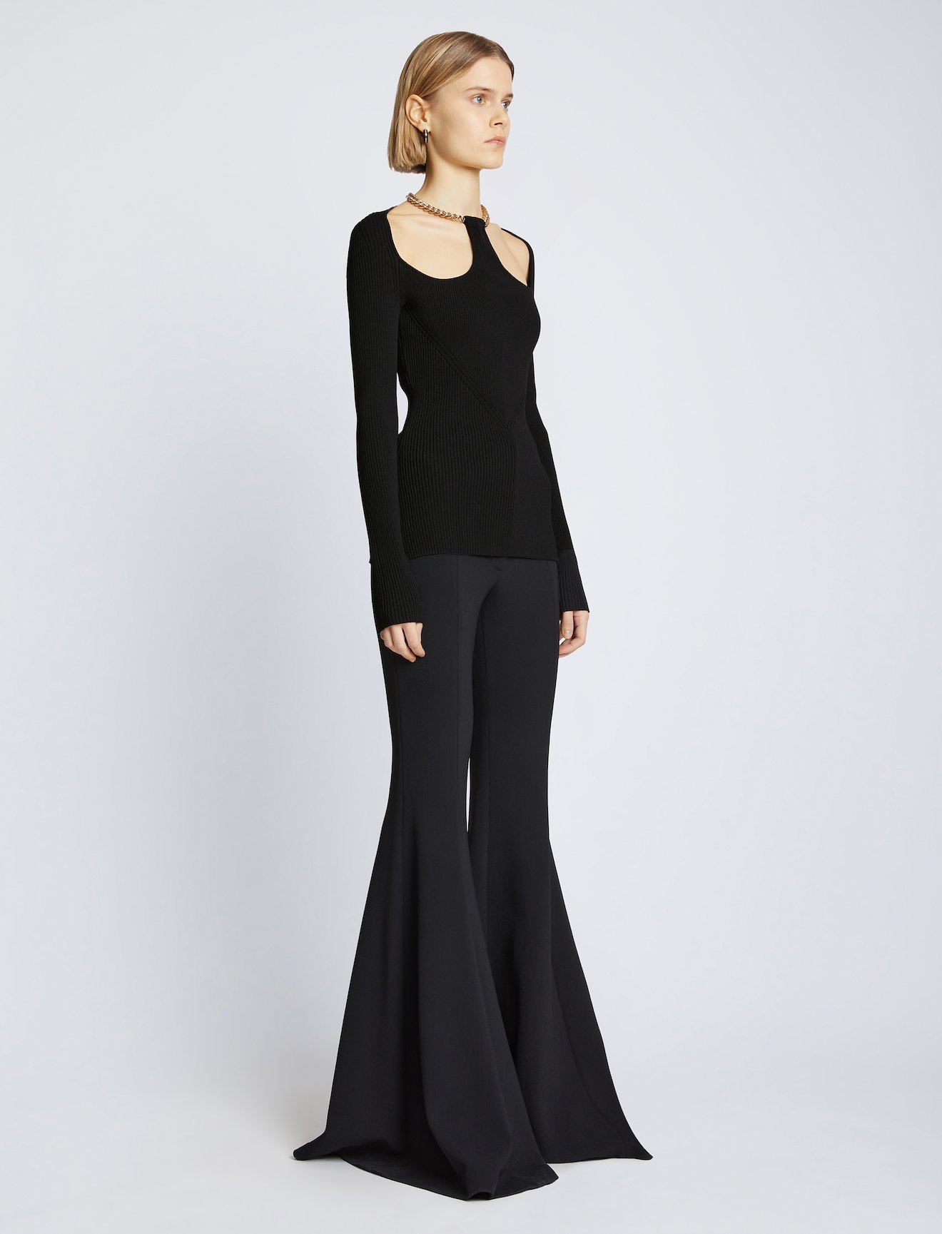 Chain Detail Viscose Knit Sweater #1