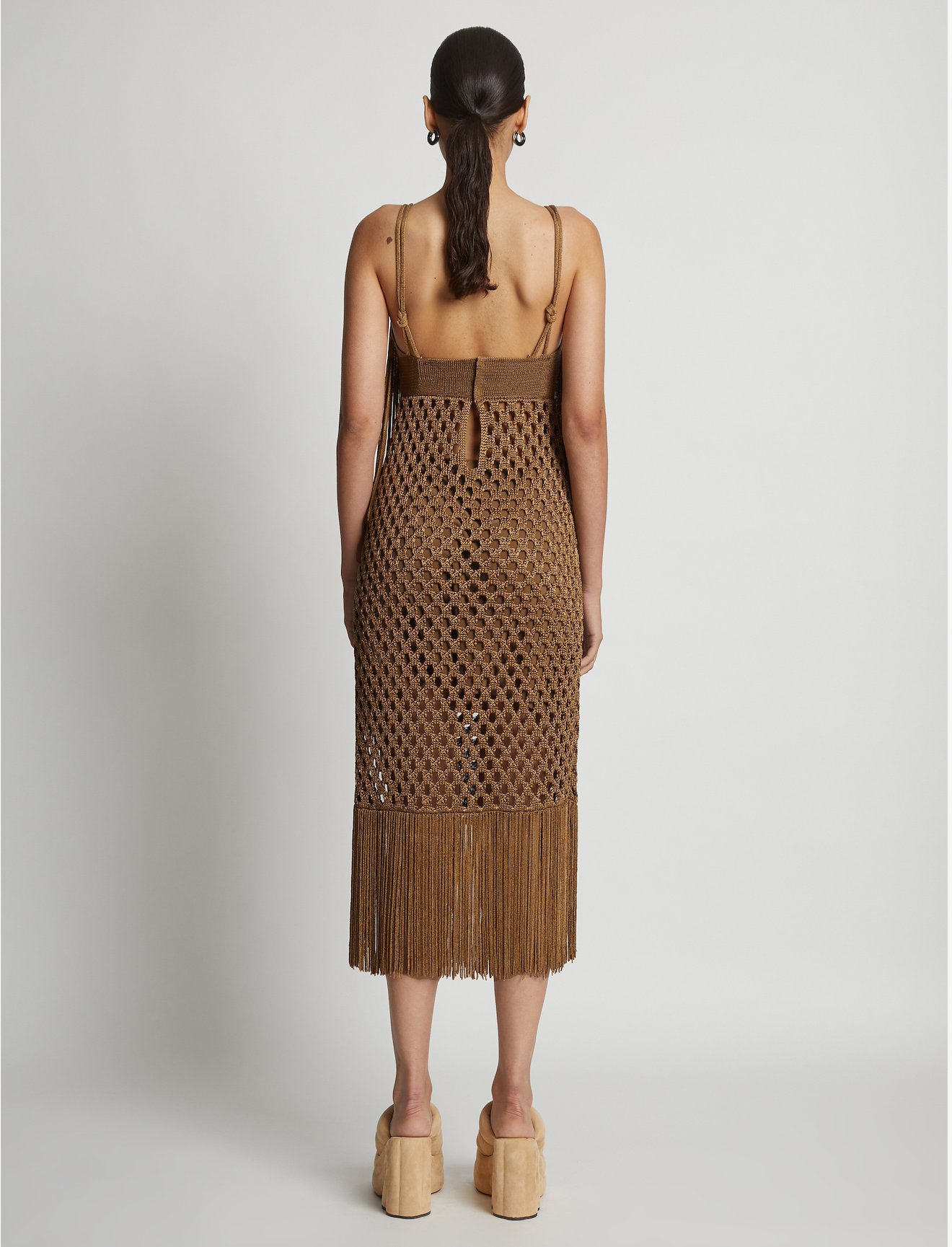 Lacquered Knit Fringe Dress #2