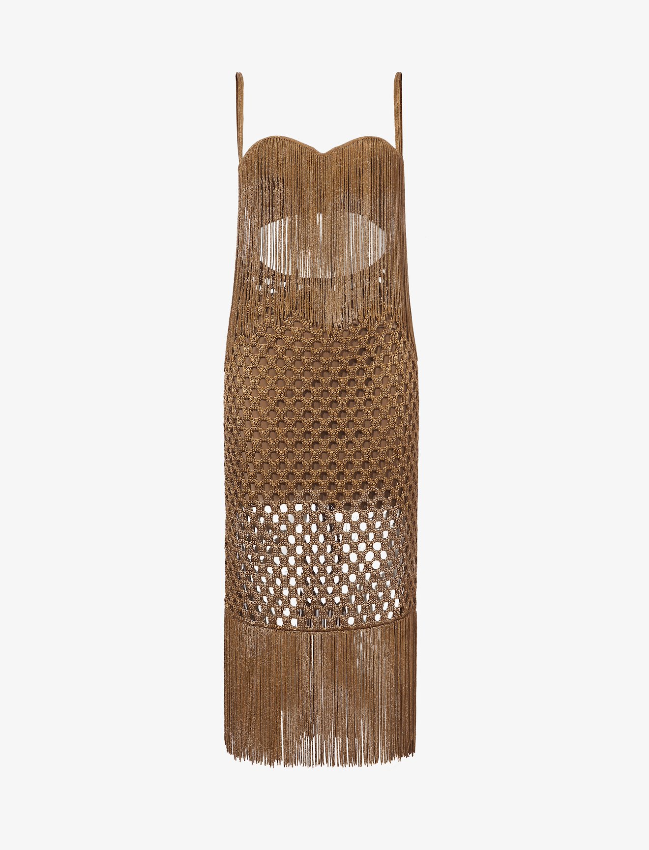 Lacquered Knit Fringe Dress #4