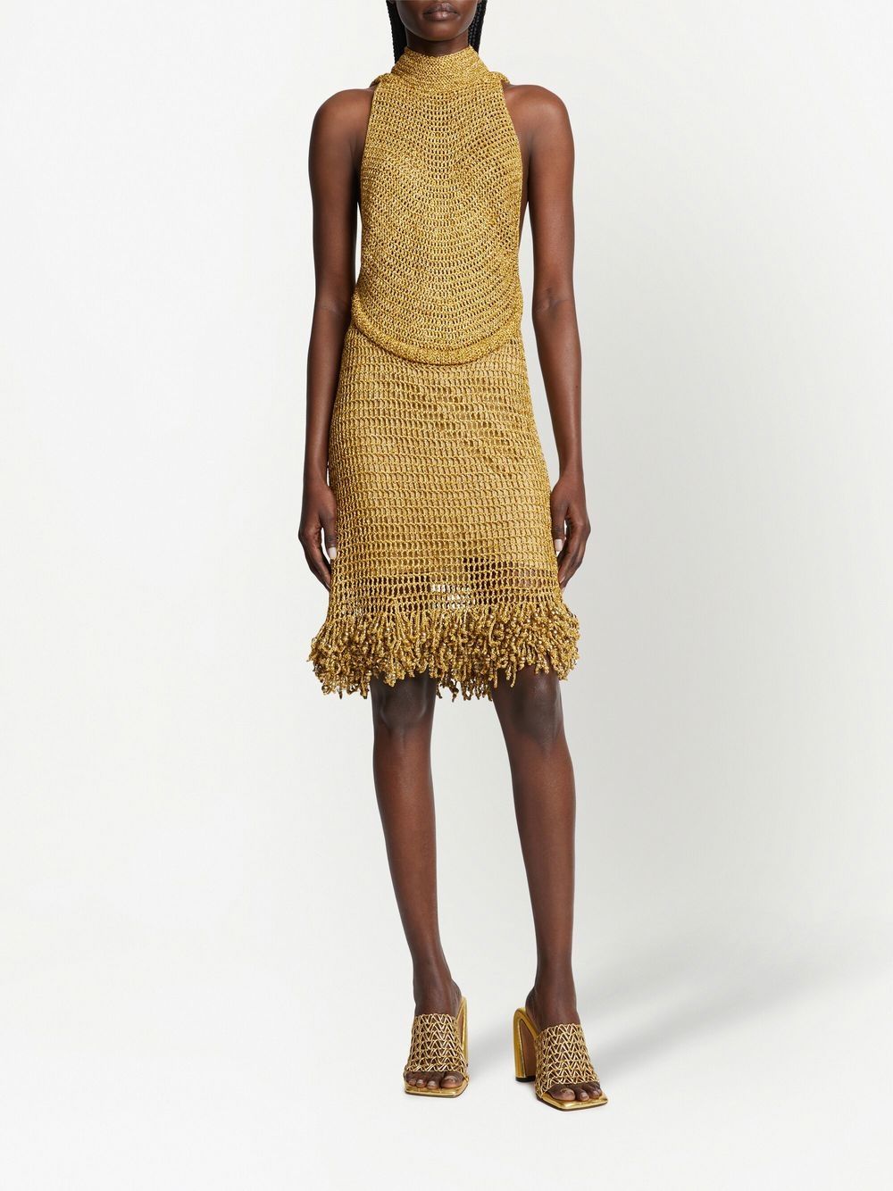 Proenza Schouler embroidered crochet mini dress - Goud