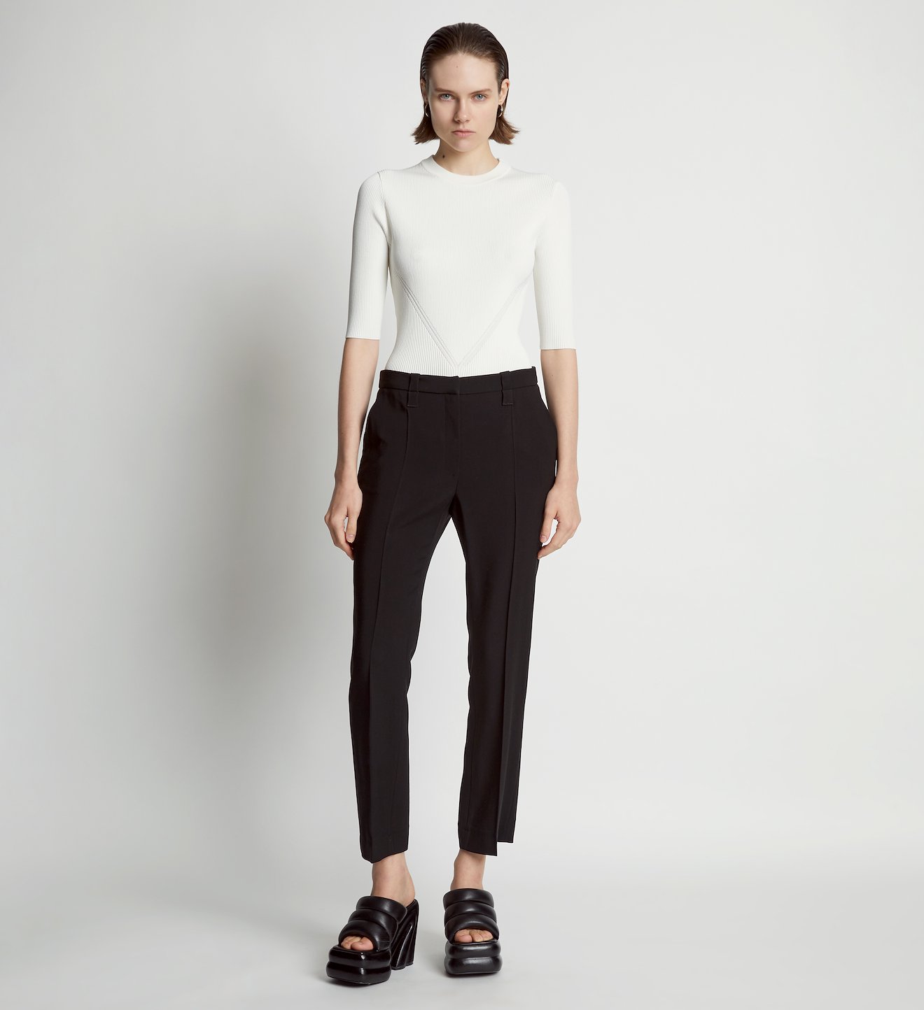 Viscose Suiting Straight Pants