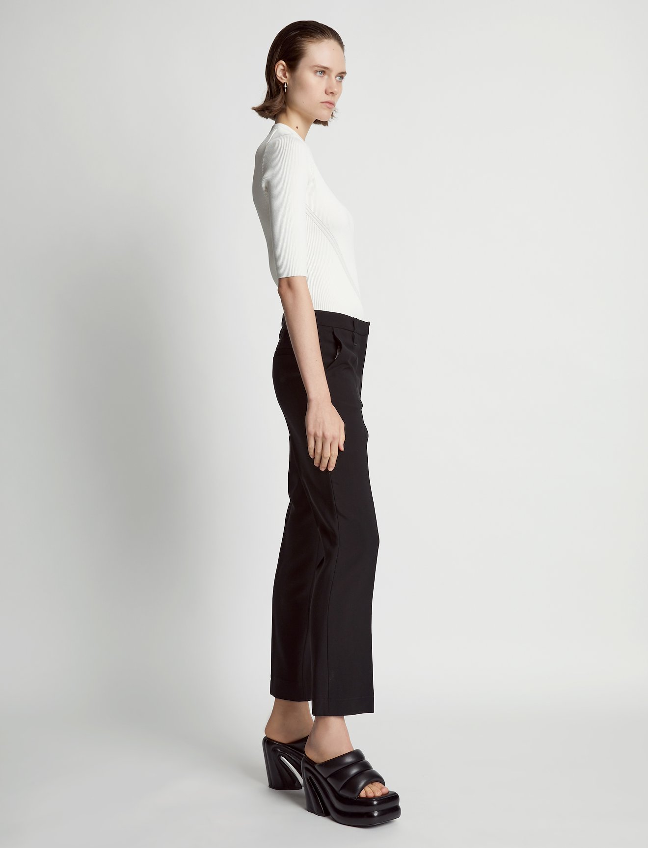 Viscose Suiting Straight Pants #1