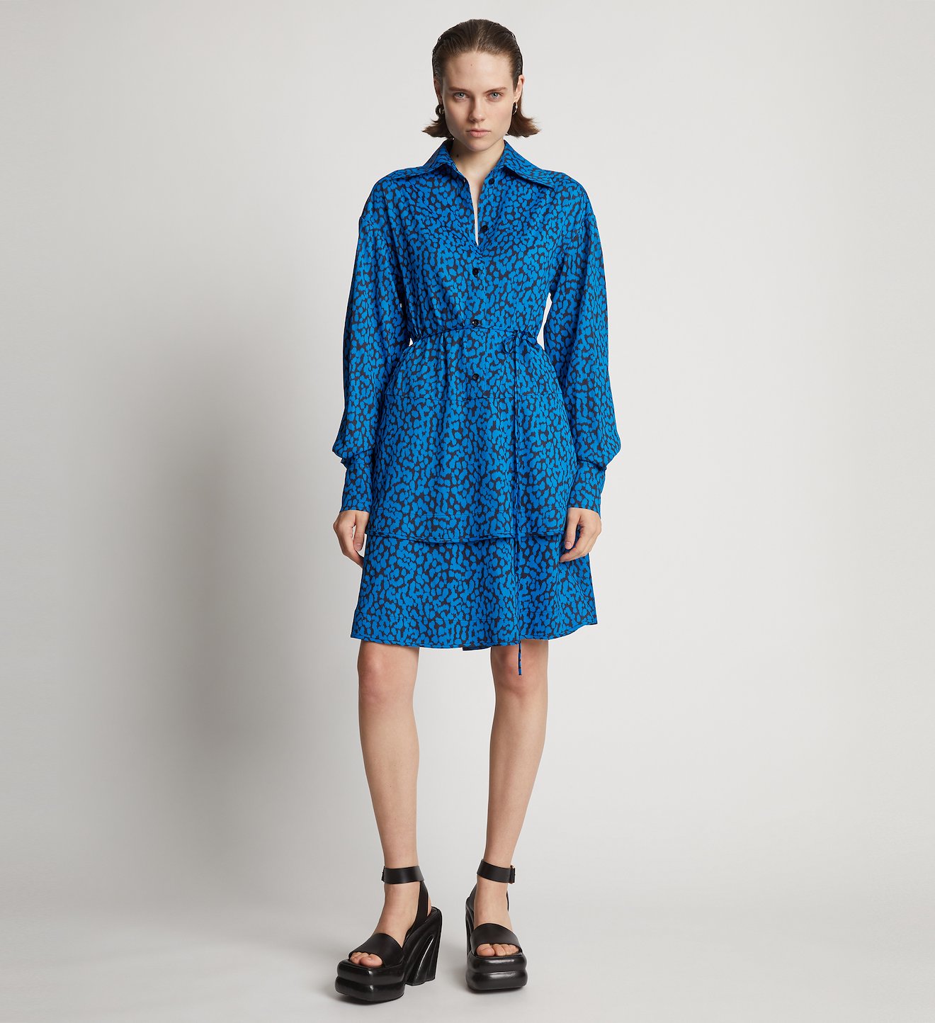 Printed Leopard Shirt Dress