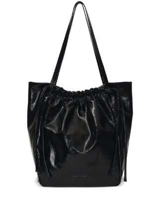 Proenza Schouler Crinkled Patent drawstring detail Tote Bag Farfetch