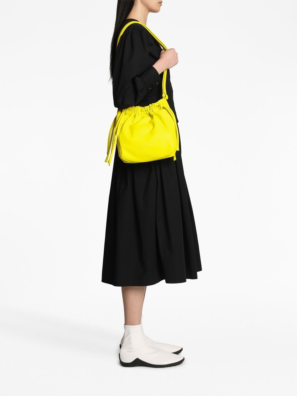 Shop Proenza Schouler Engraved-logo Drawstring Crossbody Bag In Yellow