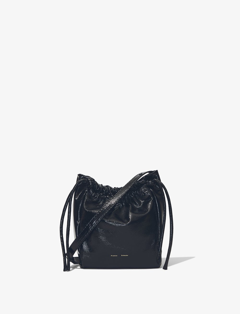 Crinkled Patent Drawstring Pouch