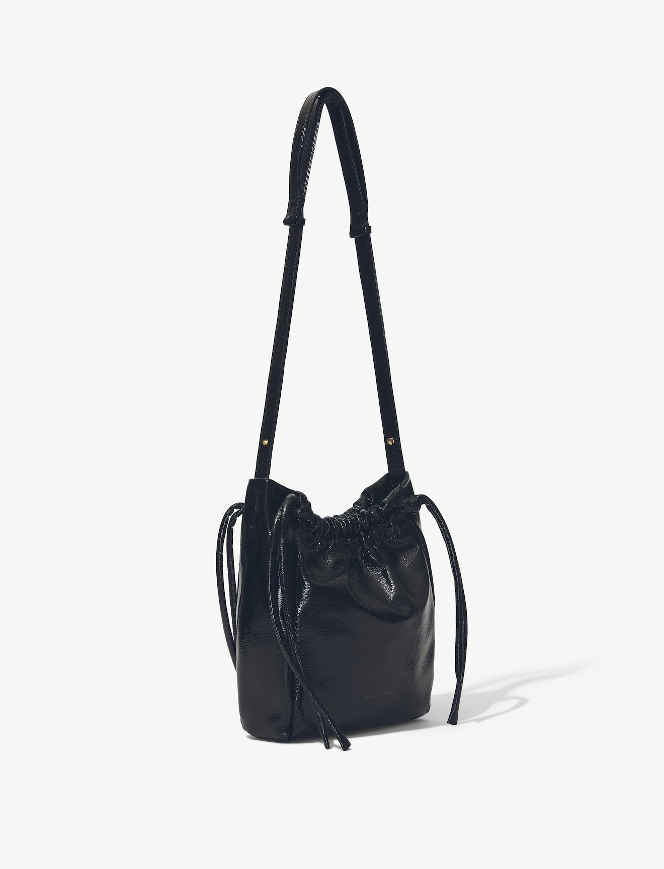 Crinkled Patent Drawstring Pouch #4