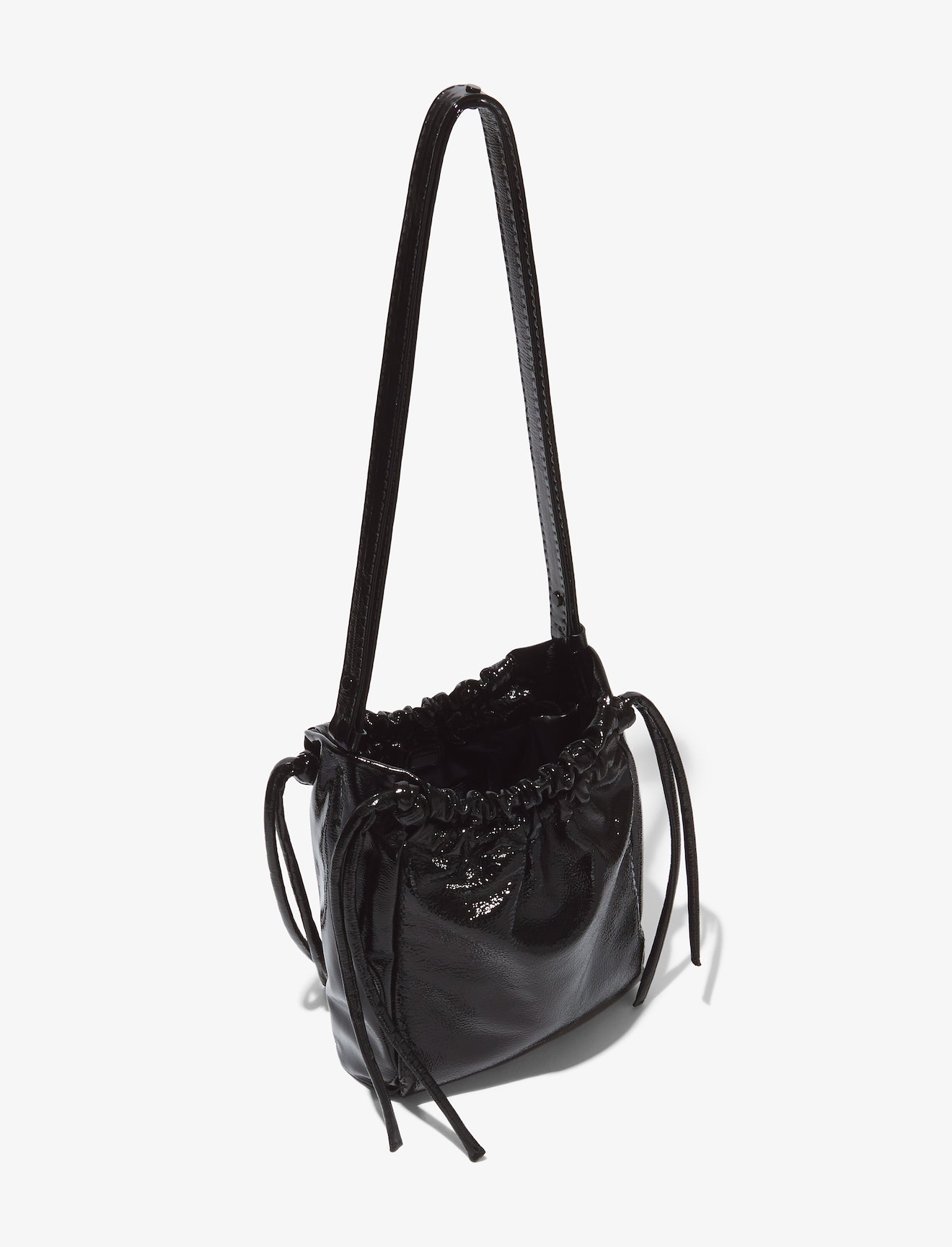 Crinkled Patent Drawstring Pouch #5