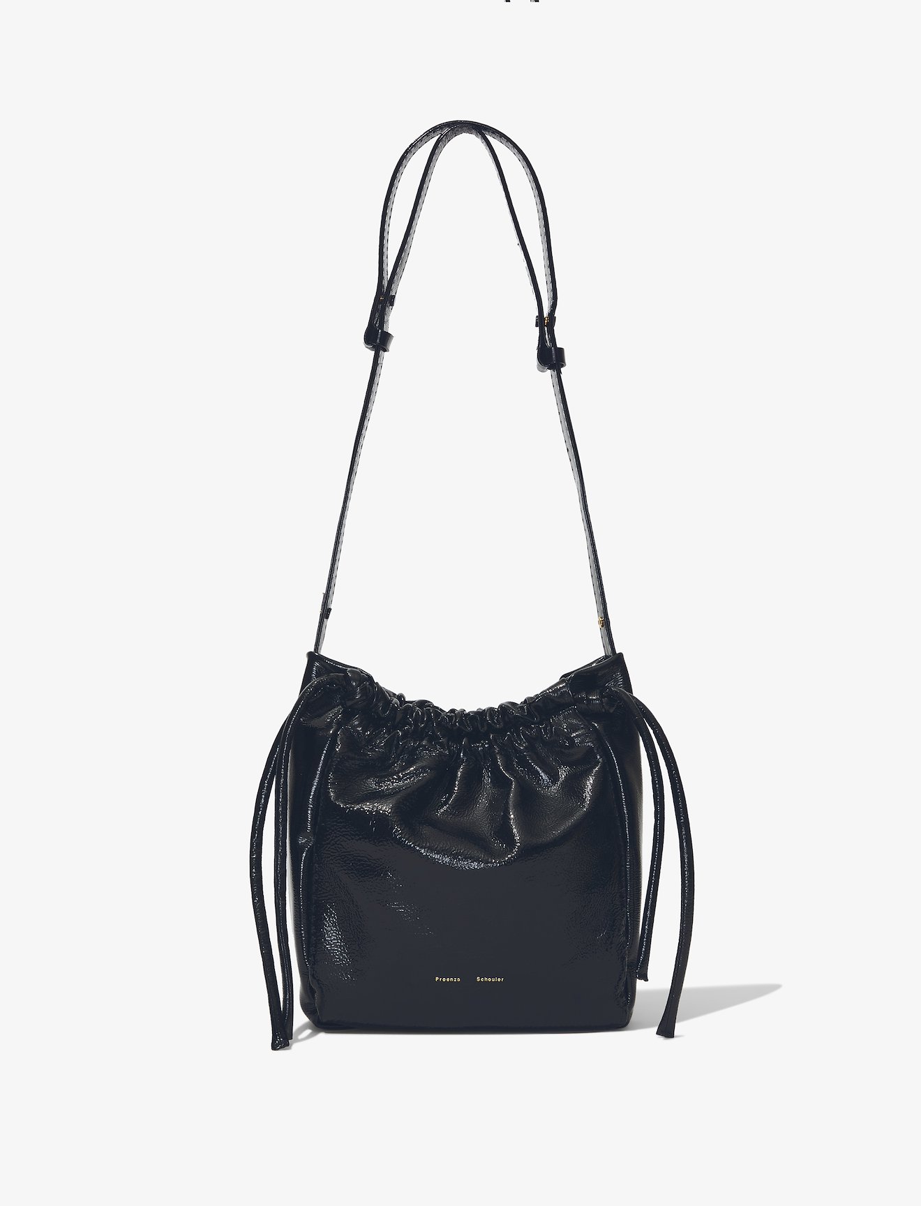 Crinkled Patent Drawstring Pouch #3