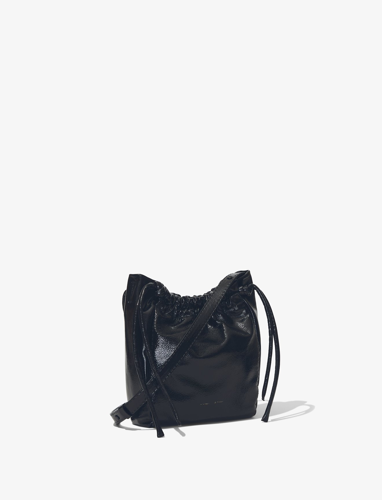 Crinkled Patent Drawstring Pouch #1
