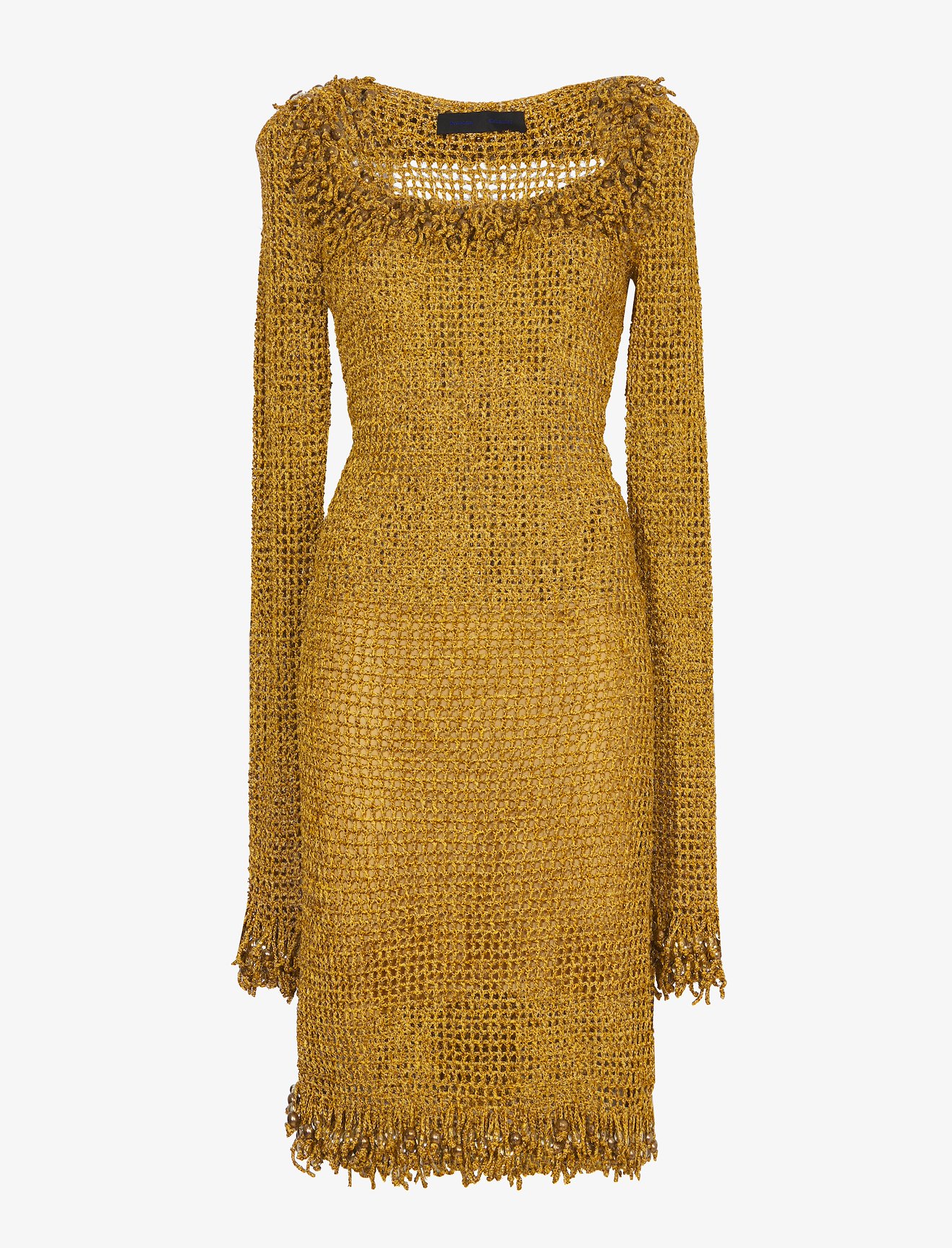 Embroidered Crochet Long Sleeve Dress #4