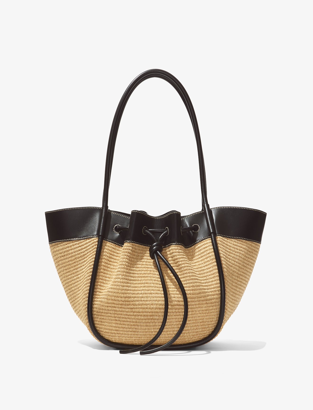 Raffia Large Ruched Tote #3