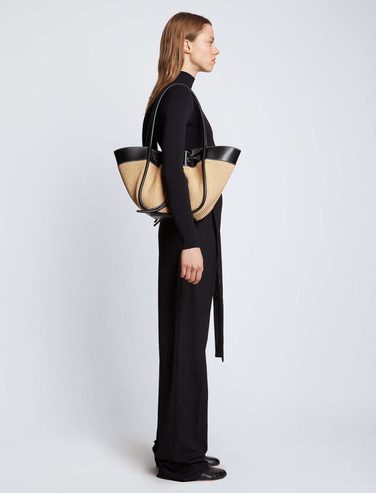 Raffia Large Ruched Tote #5