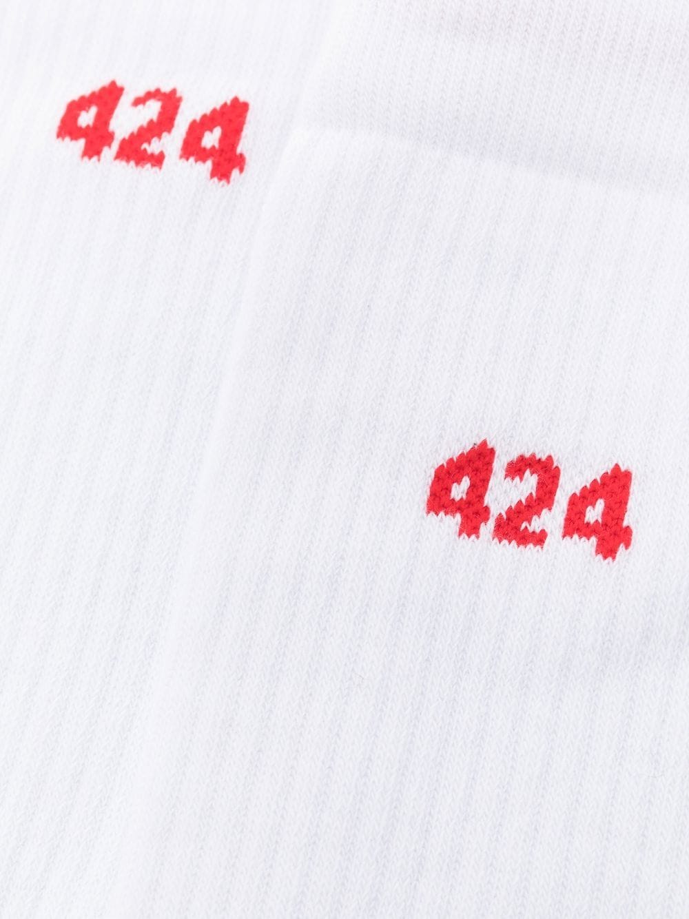 424 Sokken met intarsia logo - Wit