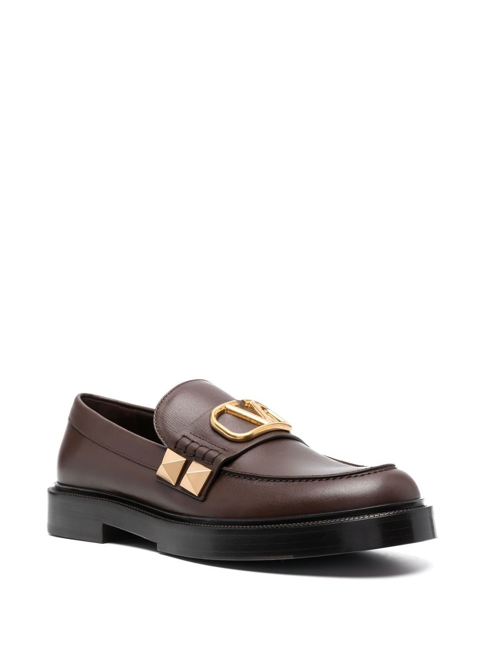 Valentino Garavani VLogo Rockstud loafers - Bruin