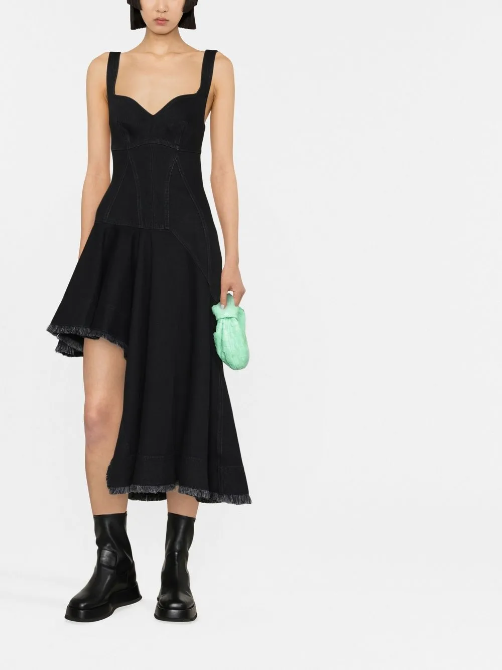 Alexander McQueen Asymmetrische jurk - Zwart