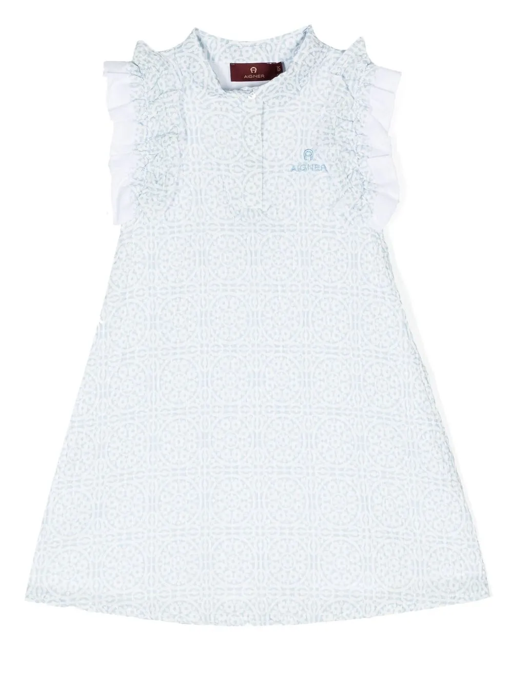 

Aigner Kids embroidered-logo sleeveless dress - Blue