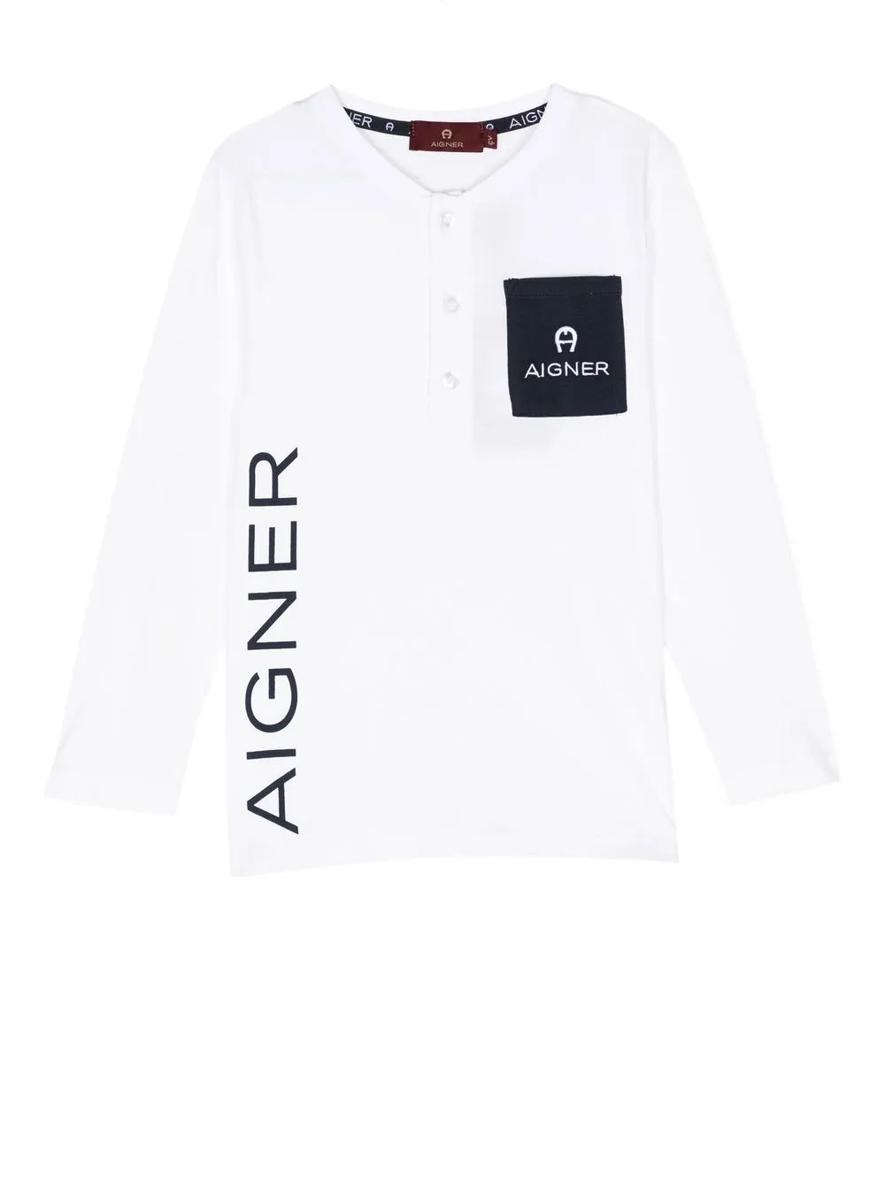 

Aigner Kids logo-embroidered long-sleeve T-shirt - White