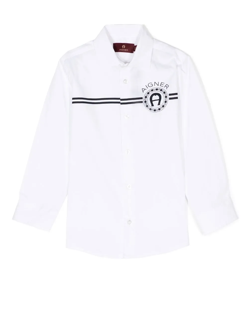 

Aigner Kids chest logo-print detail shirt - White