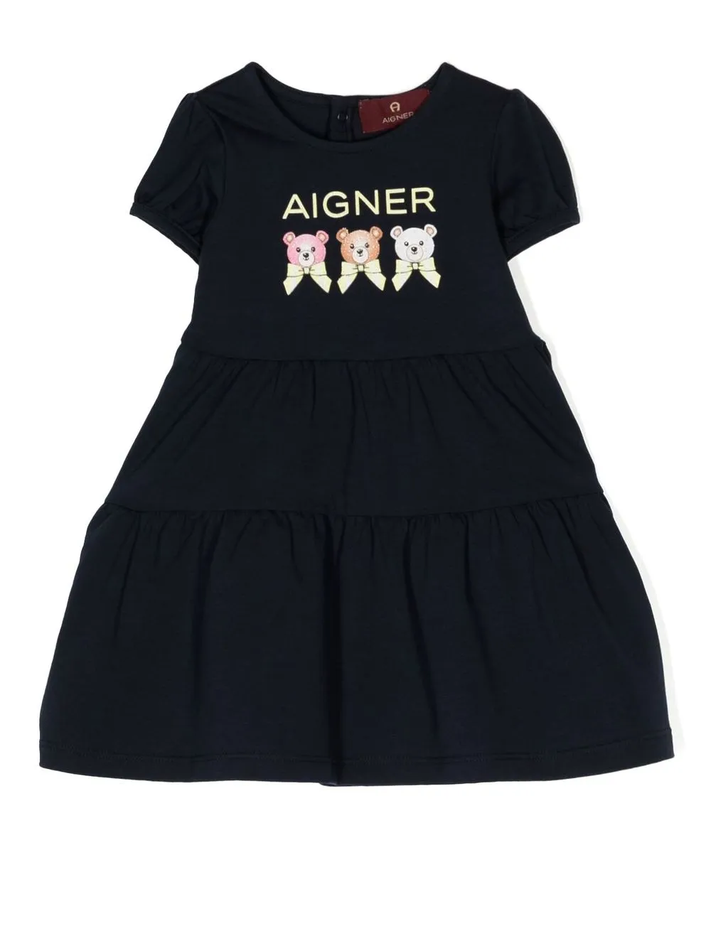 

Aigner Kids vestido a capas con logo estampado - Negro