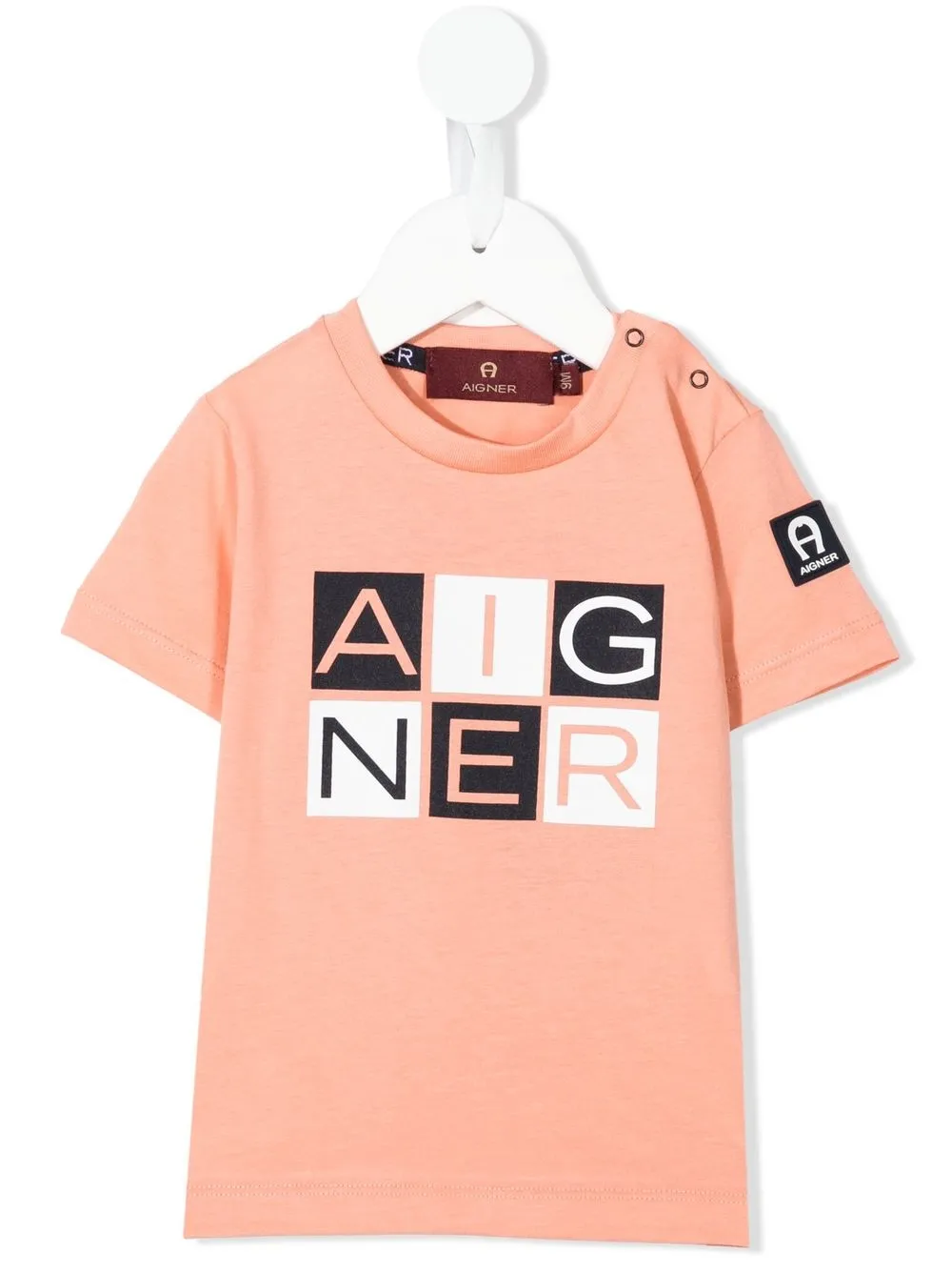 

Aigner Kids playera manga corta con logo estampado - Naranja