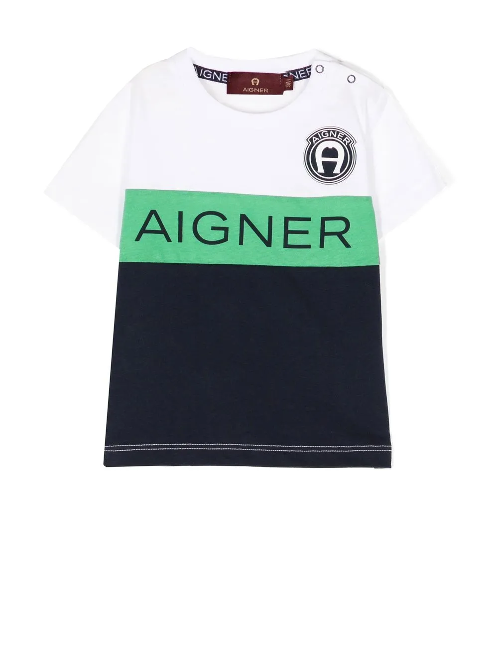 

Aigner Kids playera manga corta con logo estampado - Blanco