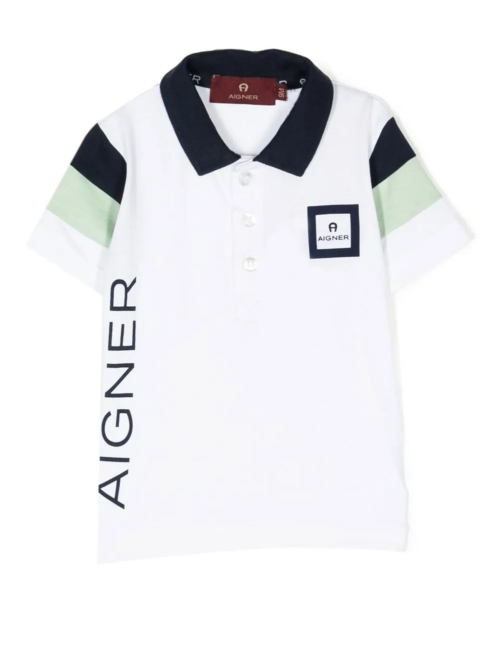 

Aigner Kids playera tipo polo con diseño color block - Blanco