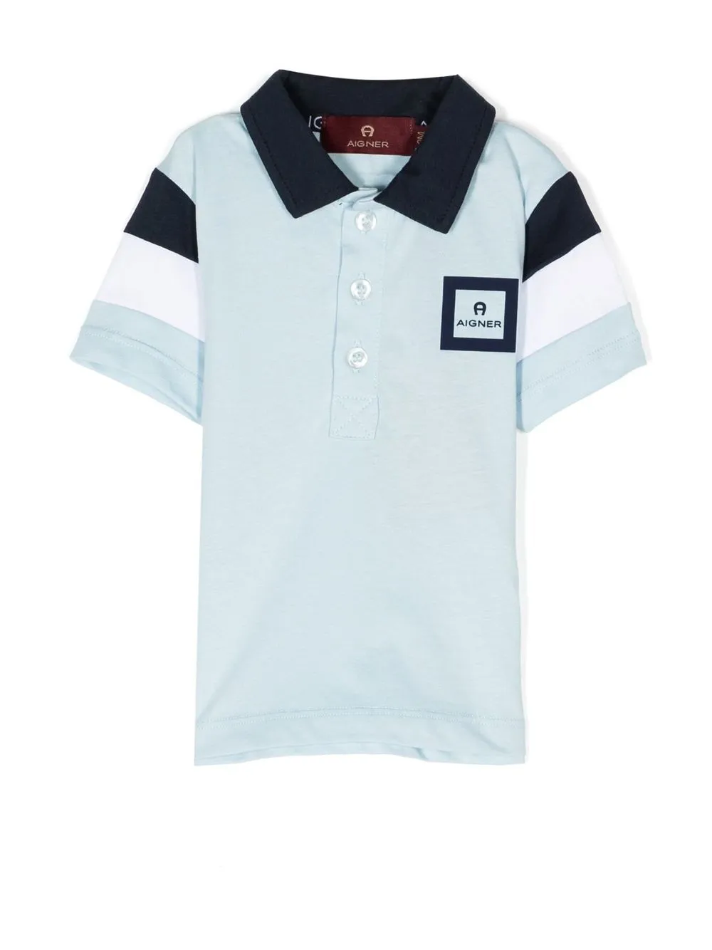 

Aigner Kids playera tipo polo con diseño color block - Azul