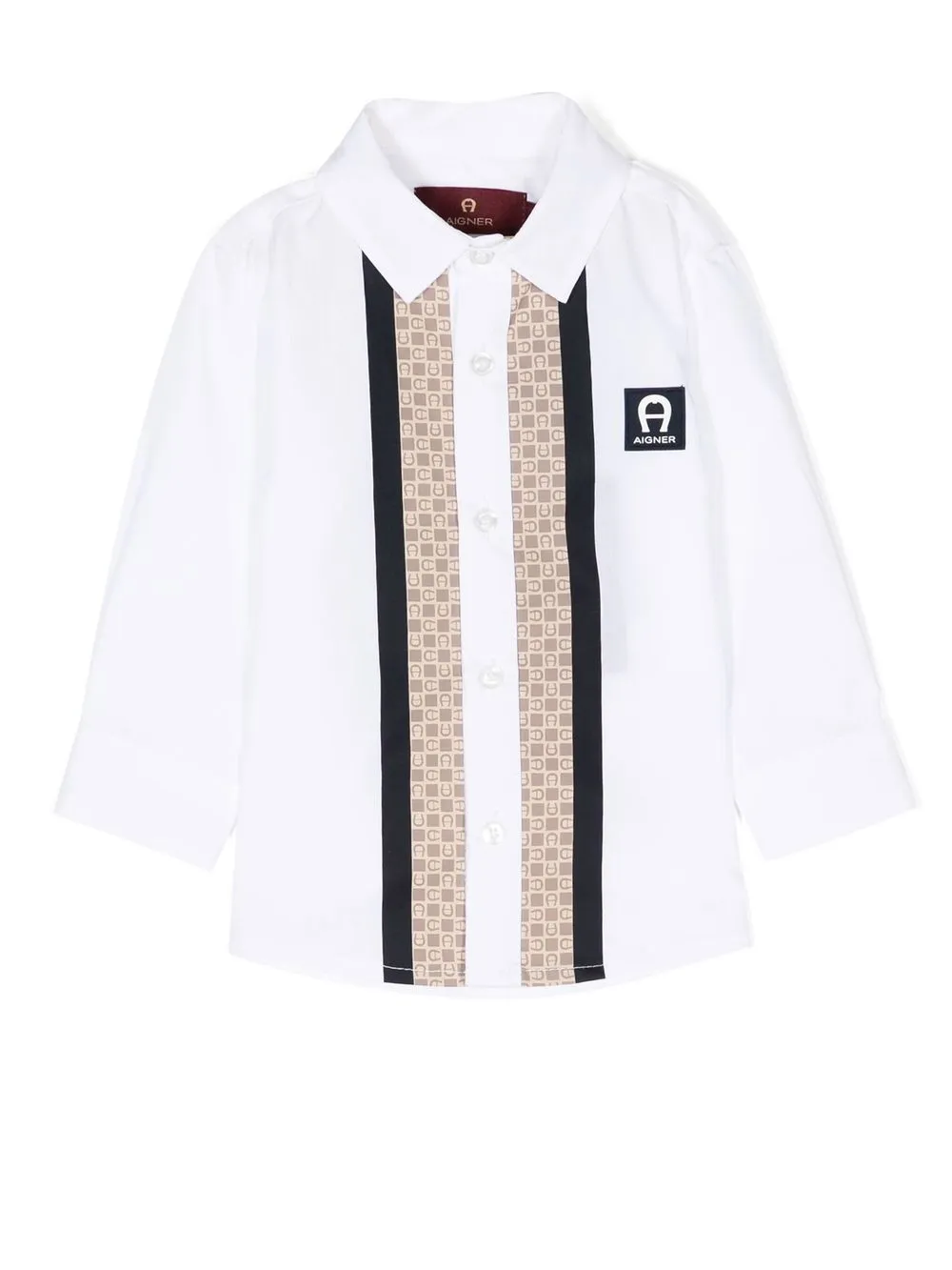 

Aigner Kids camisa con parche del logo en el pecho - Blanco