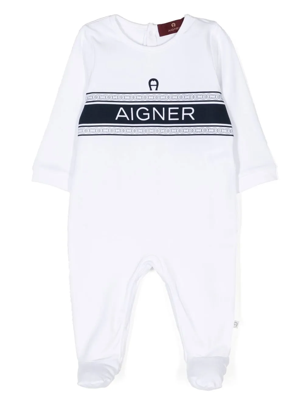 

Aigner Kids overol con logo estampado - Blanco