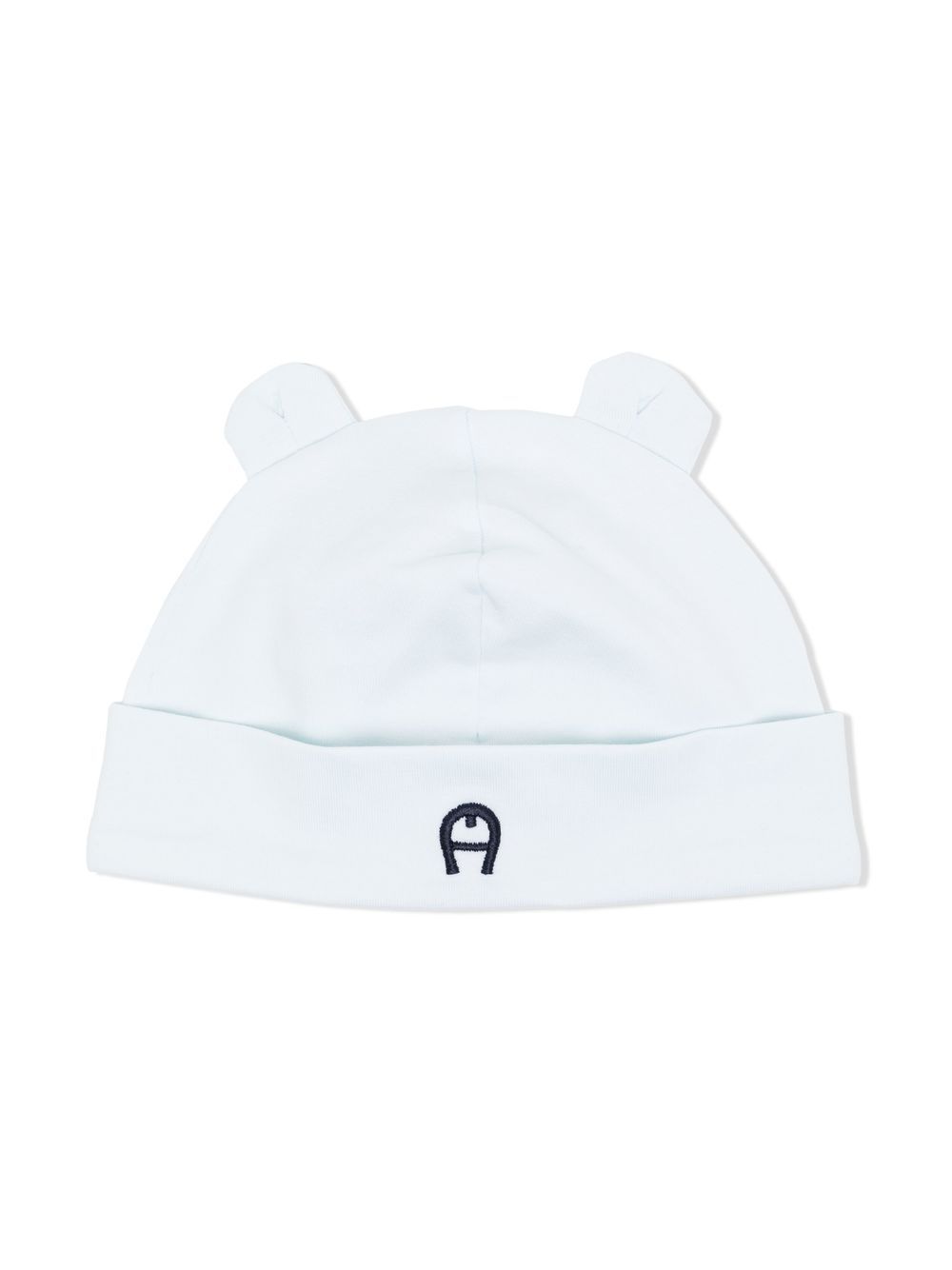 Aigner Babies' Logo-print Knitted Hat In 蓝色