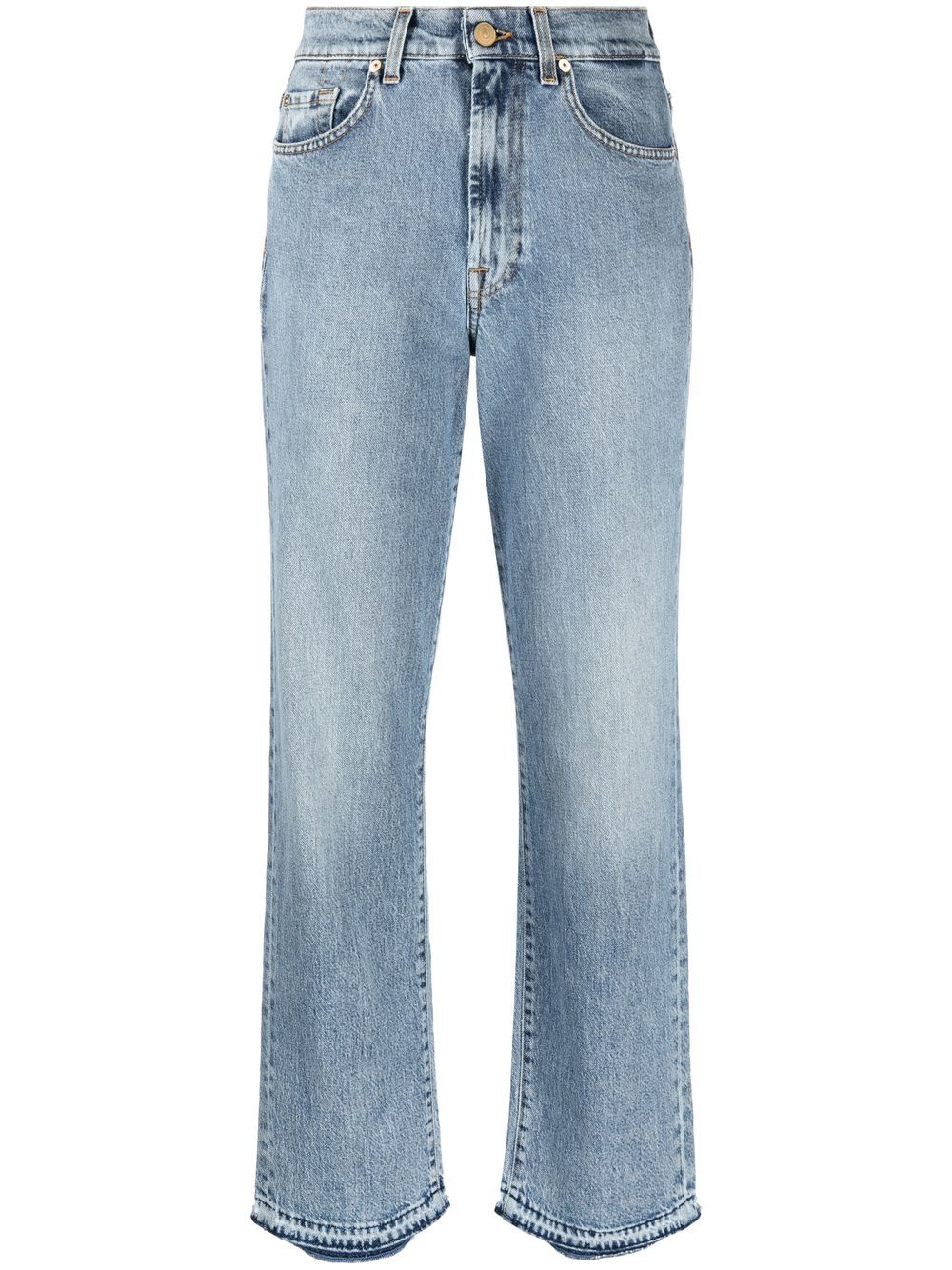 7 FOR ALL MANKIND HIGH-RISE STRAIGHT-LEG JEANS