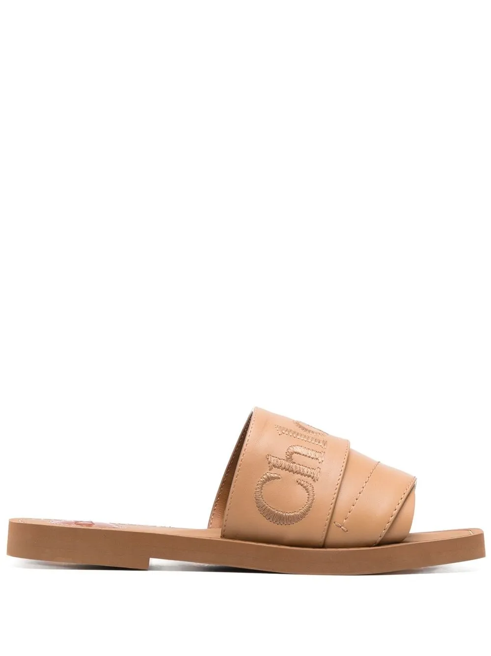 

Chloé Woody embossed-logo sliders - Neutrals