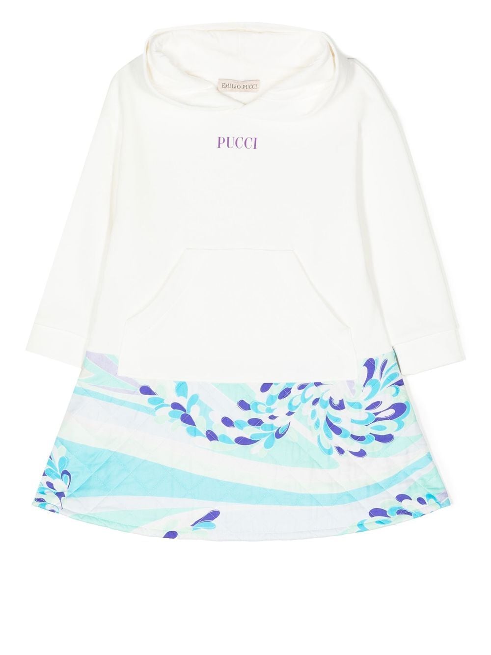Pucci Junior Kids' Graphic-print Hooded Dress In White