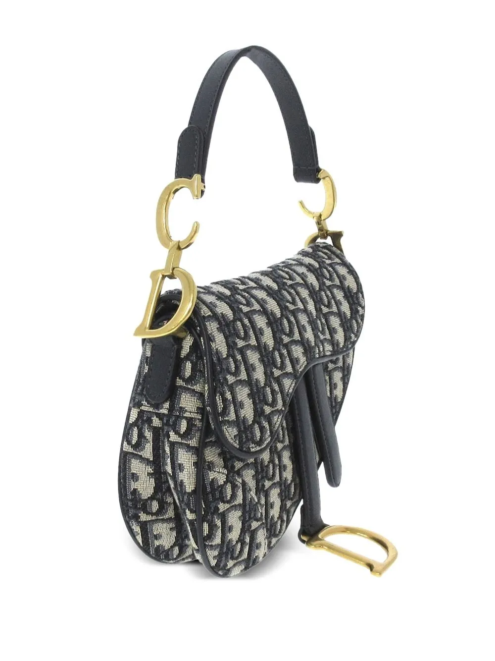 Pre-owned Dior Oblique Saddle Bag In 灰色
