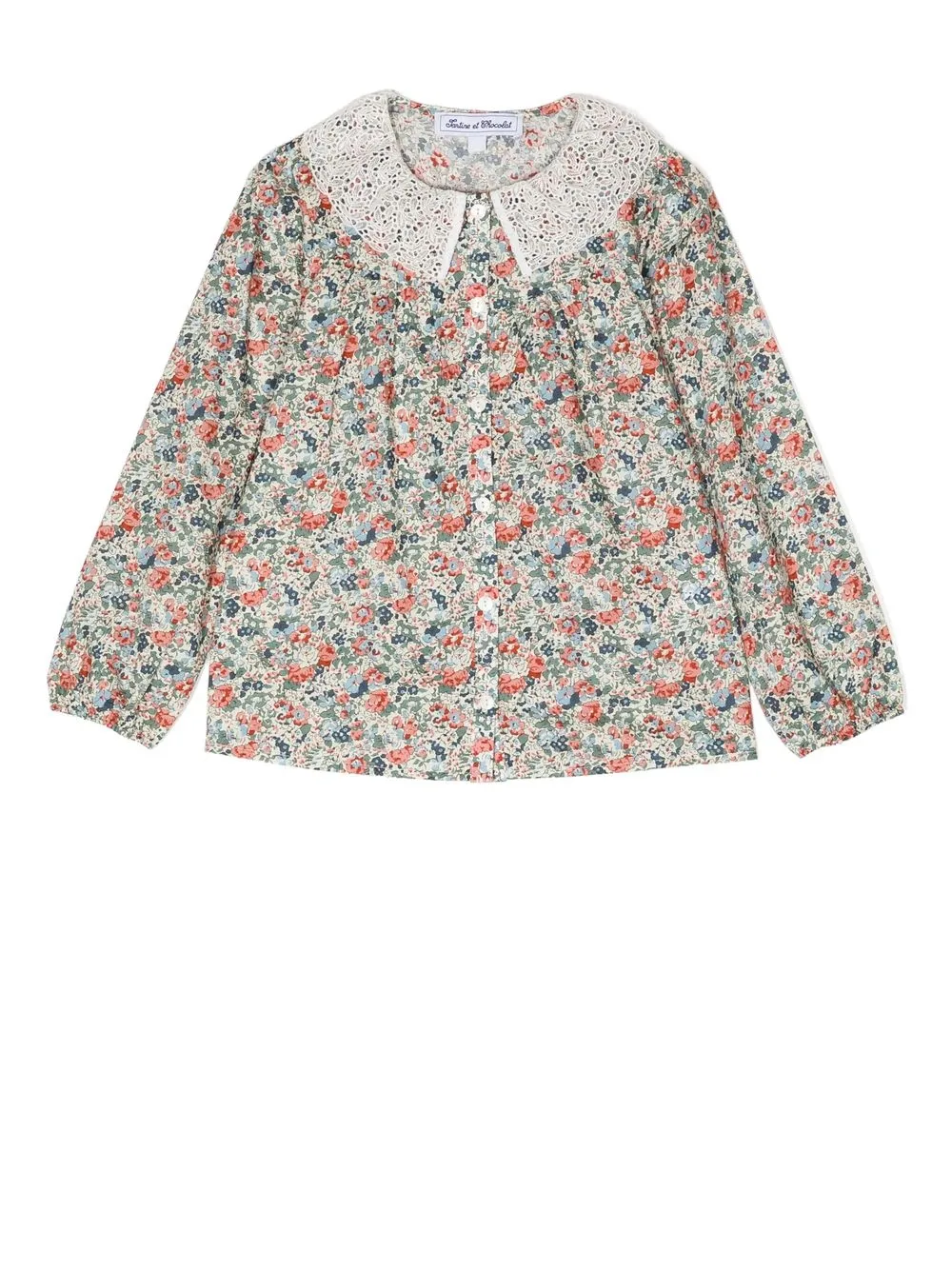 Tartine Et Chocolat Liberty-print lace-collar blouse - Multicolour