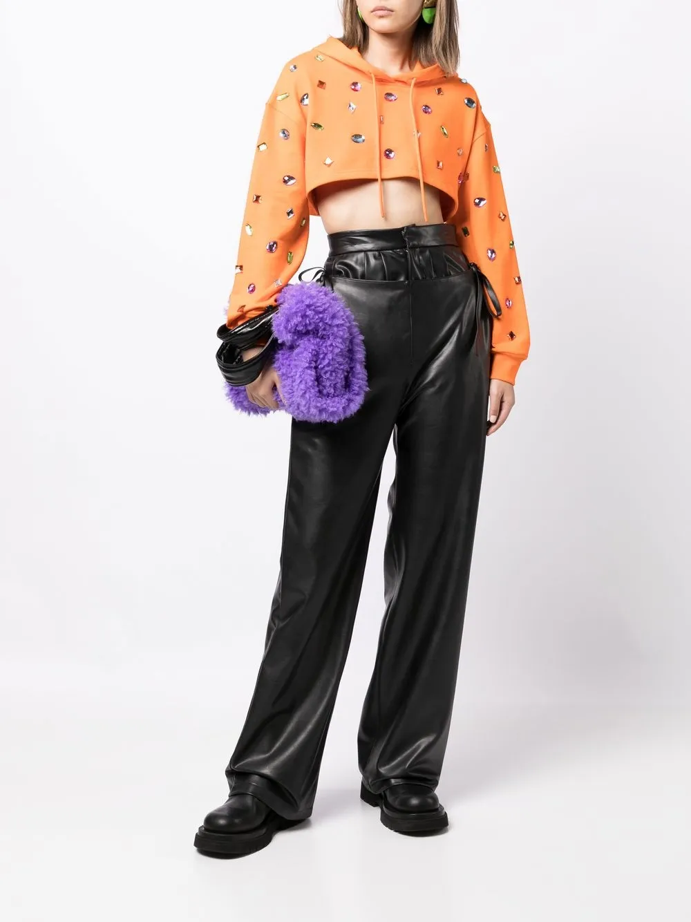 MSGM Cropped hoodie - Oranje