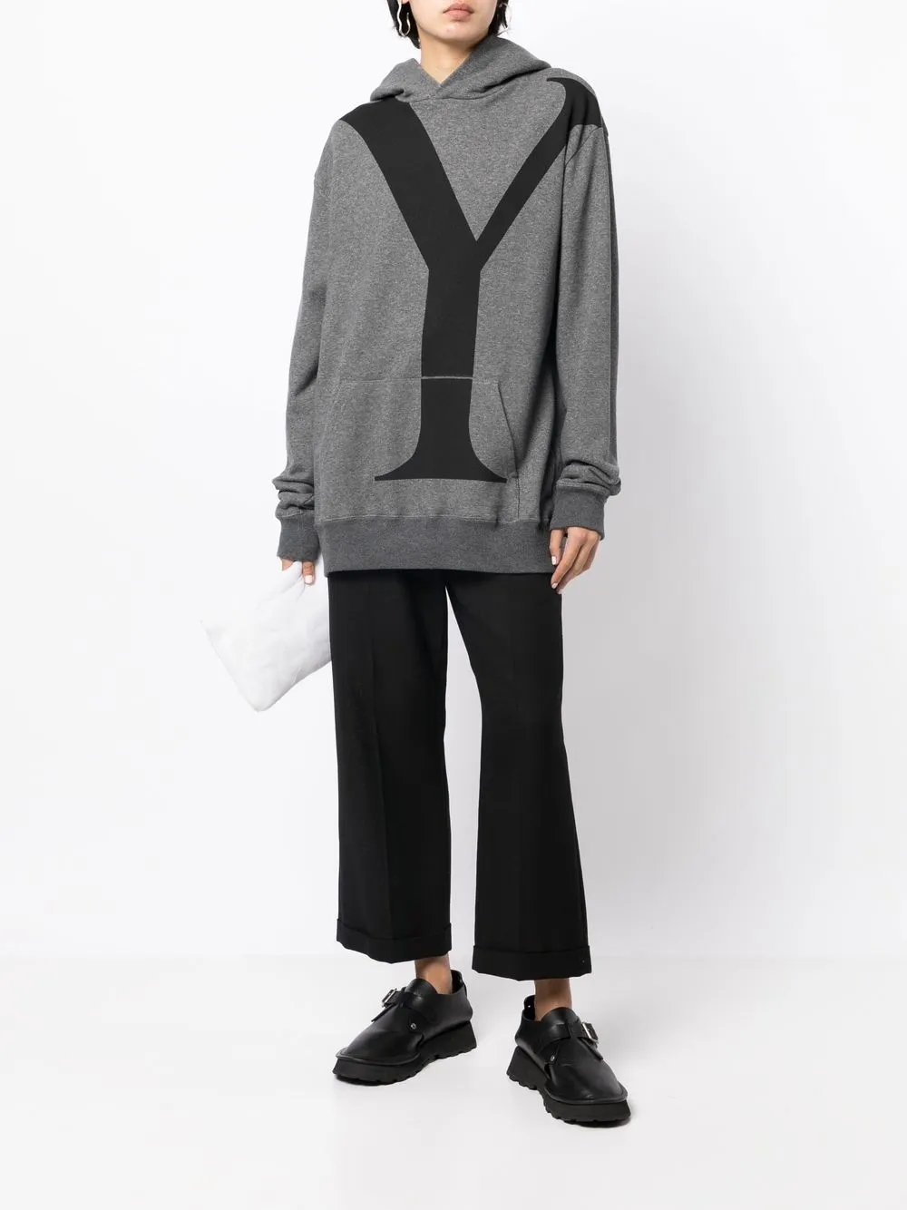 Y's Hoodie met logoprint - Grijs