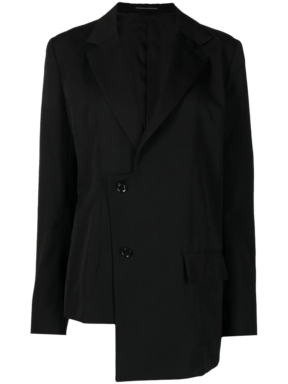 

Y's blazer asimétrico con cierre descentrado - Negro