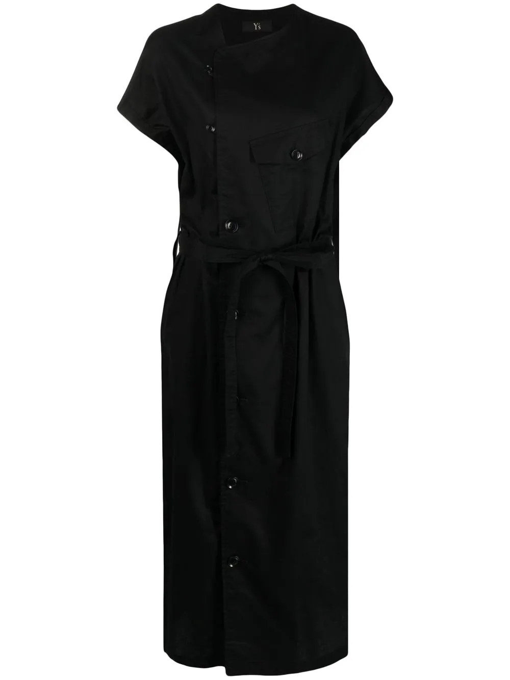 Y's vestido corto con botones descentrados - Negro